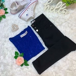 Worthington Women’s Small Dark Blue Jeweled Shirt